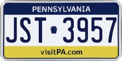 PA license plate JST3957