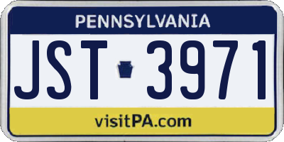 PA license plate JST3971