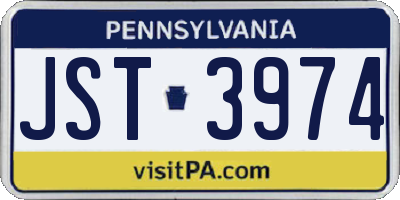 PA license plate JST3974
