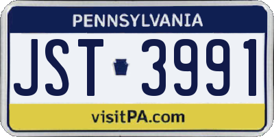 PA license plate JST3991