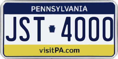 PA license plate JST4000