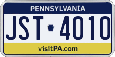 PA license plate JST4010
