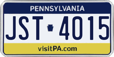 PA license plate JST4015