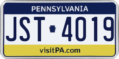 PA license plate JST4019