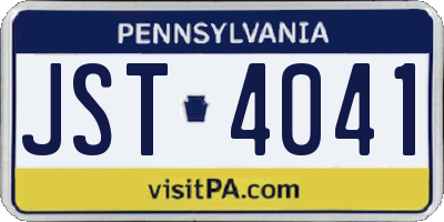 PA license plate JST4041