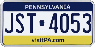 PA license plate JST4053