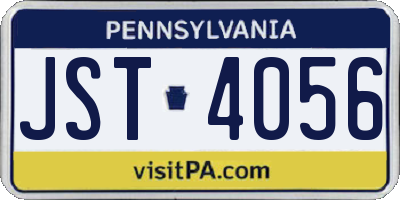PA license plate JST4056