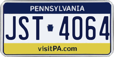 PA license plate JST4064
