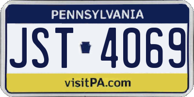 PA license plate JST4069