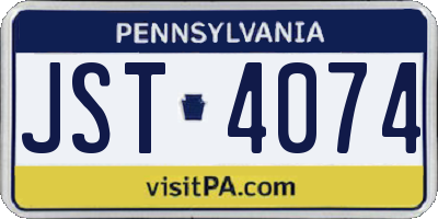 PA license plate JST4074