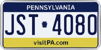 PA license plate JST4080