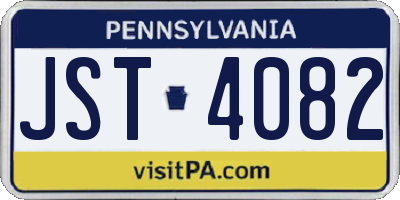 PA license plate JST4082