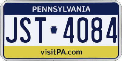 PA license plate JST4084