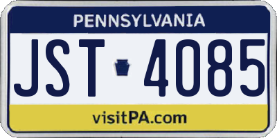 PA license plate JST4085