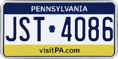 PA license plate JST4086