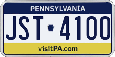 PA license plate JST4100