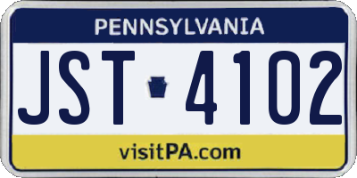 PA license plate JST4102