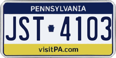PA license plate JST4103