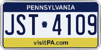 PA license plate JST4109