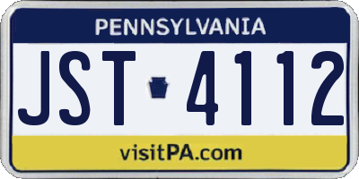 PA license plate JST4112