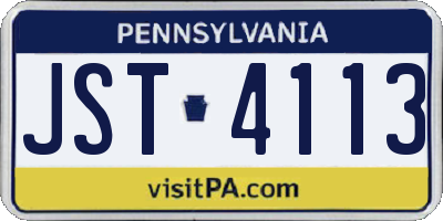 PA license plate JST4113