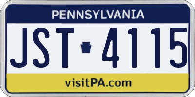PA license plate JST4115