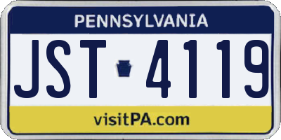 PA license plate JST4119