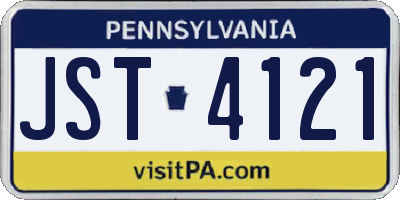 PA license plate JST4121