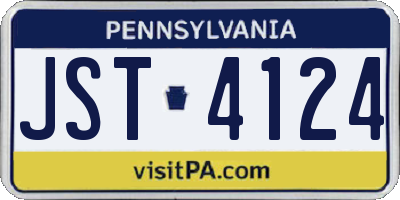 PA license plate JST4124