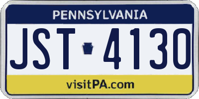 PA license plate JST4130