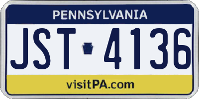PA license plate JST4136