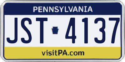 PA license plate JST4137