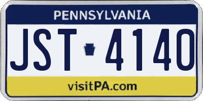 PA license plate JST4140