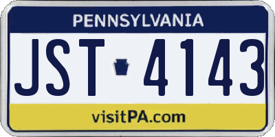 PA license plate JST4143