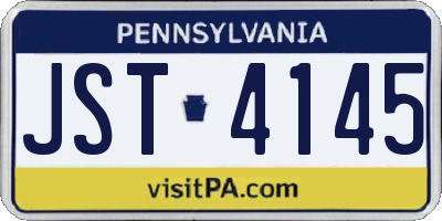 PA license plate JST4145