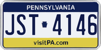PA license plate JST4146