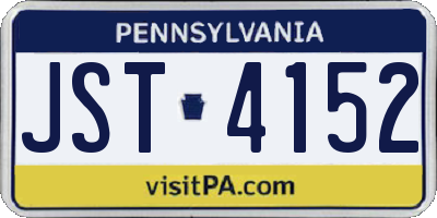 PA license plate JST4152