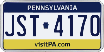 PA license plate JST4170