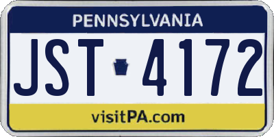 PA license plate JST4172