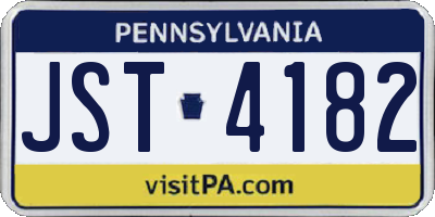 PA license plate JST4182