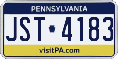 PA license plate JST4183