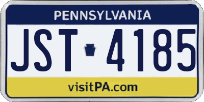 PA license plate JST4185