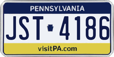 PA license plate JST4186