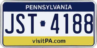 PA license plate JST4188