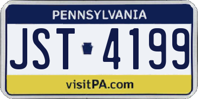 PA license plate JST4199