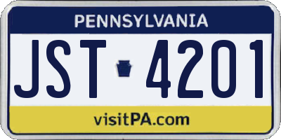 PA license plate JST4201