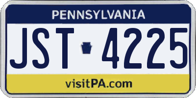 PA license plate JST4225