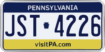 PA license plate JST4226