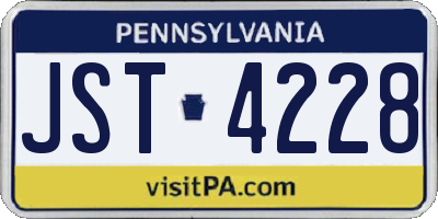 PA license plate JST4228