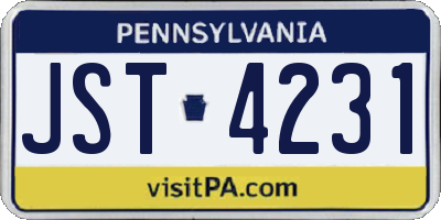 PA license plate JST4231